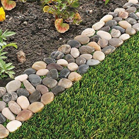 პაკეტი 8 ბაღის ყვავილების საწოლი Edging Strip Pebble Stone Borders