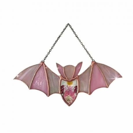 Una decorazione a forma di pipistrello rosa da appendere