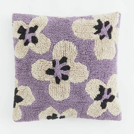 Туфирана възглавница с флорален дизайн в цвят Люляк