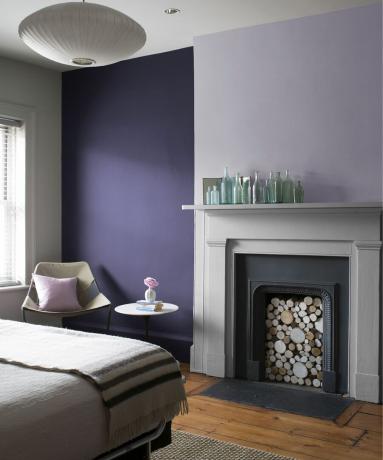 Идея фиолетово-сиреневой спальни от Бенджамина Мура