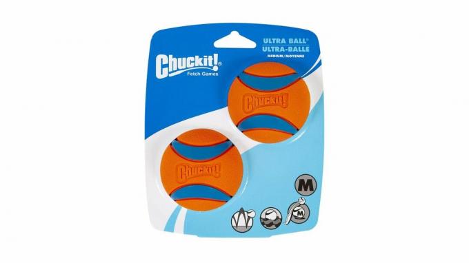 Chuckit Ultra Ball, strapazierfähiger Gummi-Hundeball mit hoher Sprungkraft, Launcher-kompatibel, 2er-Pack,