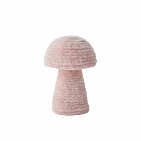 Een roze paddenstoel sieradenhouder