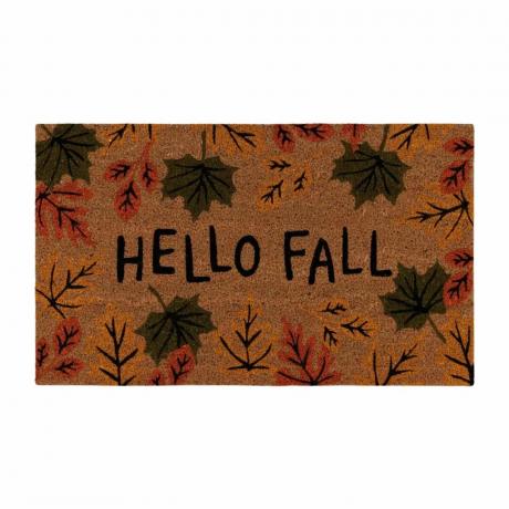 Rudeninis durų kilimėlis su lapais