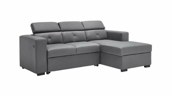 Un canapé-lit inclinable gris