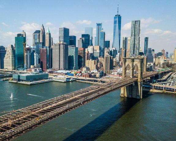 Brooklyn-brug in de stad New York