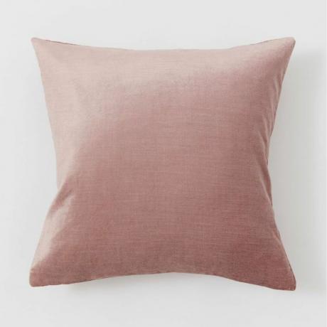 Aksamitna poszewka na poduszkę w kolorze różowym