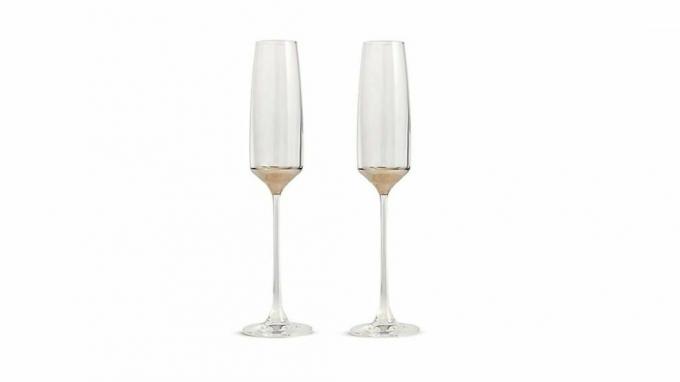 I migliori bicchieri di Champagne unici: Bellagio Champagne Flutes con dettagli in oro