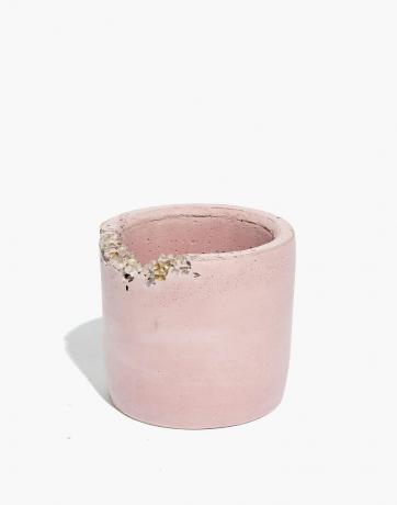 Jardinière cylindrique en ciment avec accent de cristal Awkward Auntie