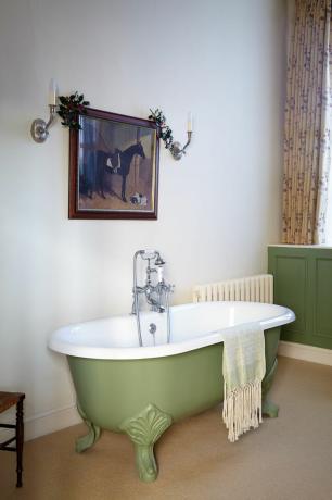groene badkamer in huis