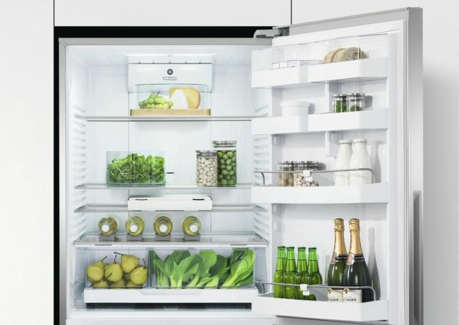 gut organisierter Kühlschrank von Fisher & Paykel