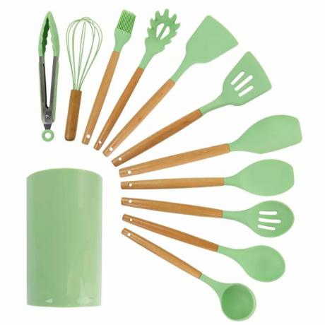 Набор кухонных принадлежностей из зеленого силикона Target