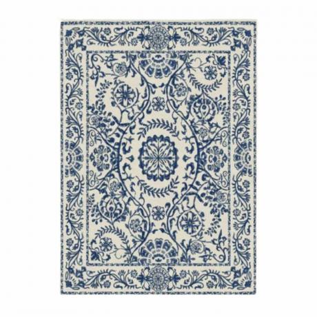 Corte de alfombras azules 