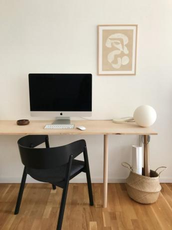 pomysły na biuro w domu: minimalne biuro w domu