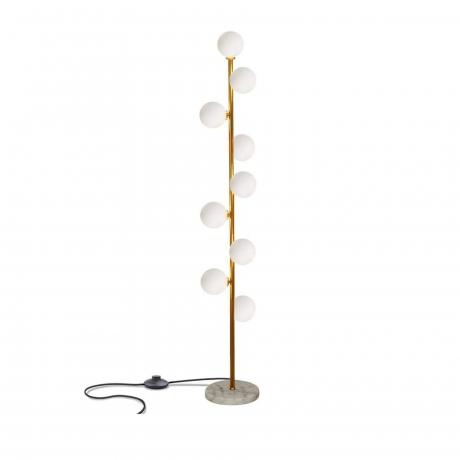 Hsyile Lighting KU300198 Lampada da terra creativa moderna ed elegante accogliente in bianco con montatura effetto oro