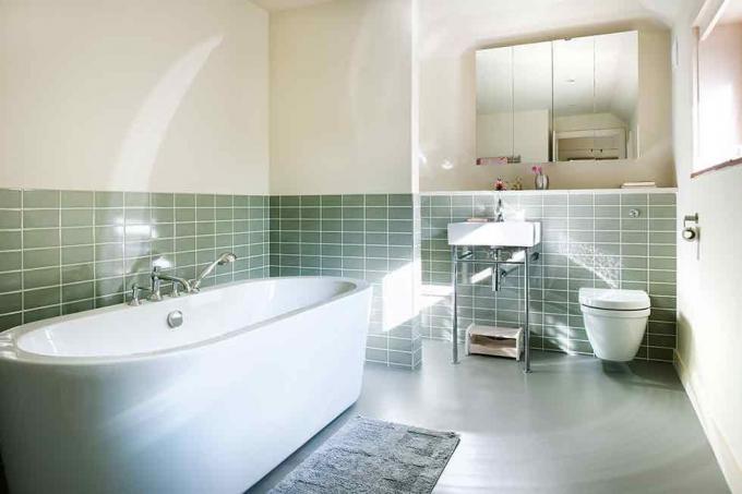 τεχνικές και χειροτεχνίες σπίτι πράσινο πλακάκια μπάνιου