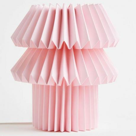 Lampada da tavolo plissettata in rosa chiaro