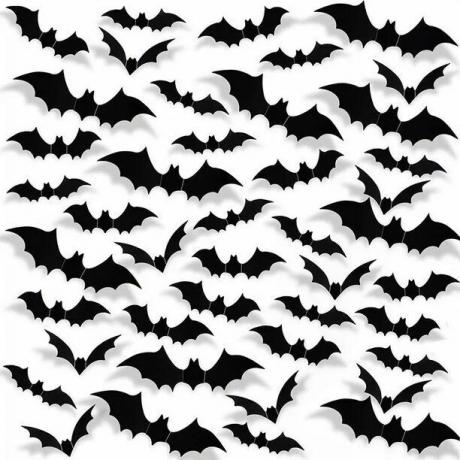 3D šikšnosparnių lipdukai Helovinui