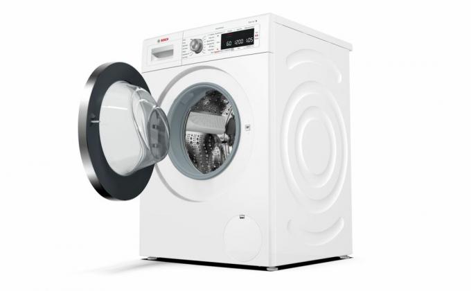tyliausia skalbimo mašina: geriausios tylios skalbimo mašinos: „Bosch Serie 8 WAW325H0GB Smart“ laisvai stovinti skalbimo mašina