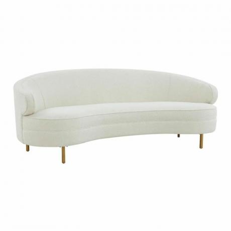 Sofa boucle melengkung berwarna putih