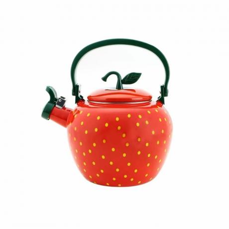 Ein Wasserkocher mit Erdbeer-Design