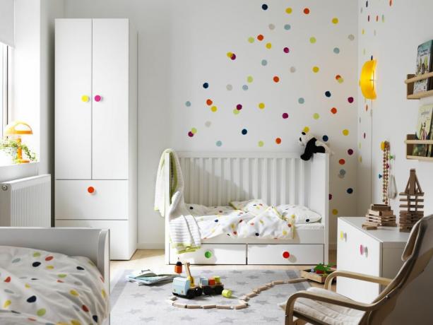 Ikean päiväkoti ja lasten makuuhuone