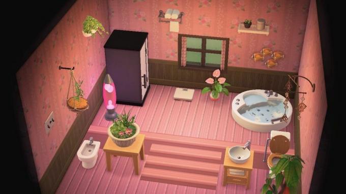 どうぶつの森：レベルで遊ぶためにピンクの屋内デッキをデザインする