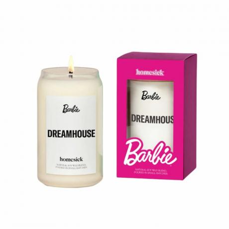 Ένα κερί Barbie και ένα κερί σε ένα κουτί Barbie