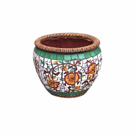 Toskanisches Mosaik-Keramik-Pflanzgefäß