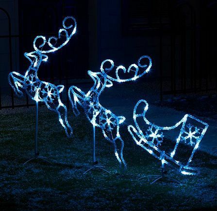 LED აკრილის Reindeer და Sleigh