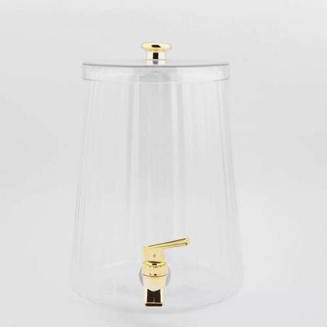 Prozoren dozirnik za pijačo z zlato pipo