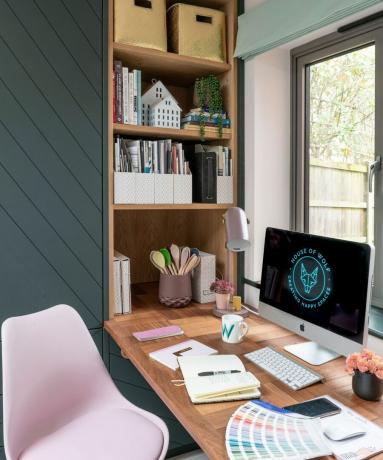 Interjera dizainere Lū Volfendena pārveidoja savas mājas biroja telpas