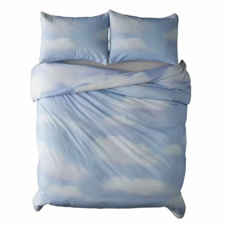 Blau-weißer Wolken-Bettbezug