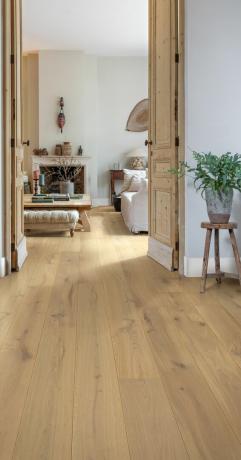 Wohnzimmer mit traditionellem Holzboden