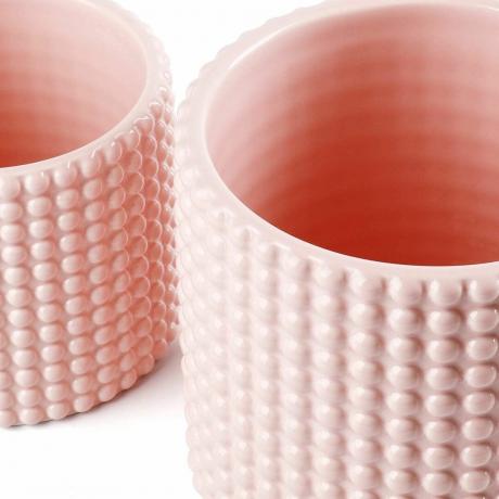 Jardineras de cerámica rosa de Amazon