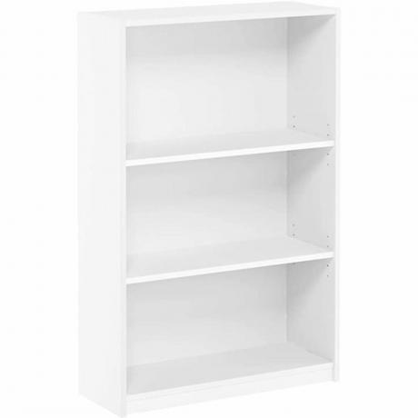 FURINNO JAYA Simple Home Bücherregal mit 3 Ebenen, verstellbarem Regal, Weiß