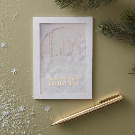 Kartu Natal DIY menggunakan kepingan salju