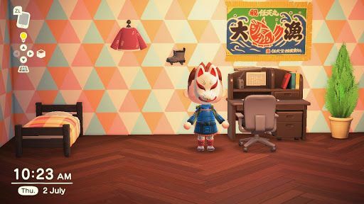 Animal Crossing: Spids pastelfarvet geometrisk tapet