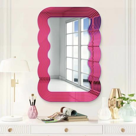 Wayfair Rosdorf Park rozā popviļņu spogulis