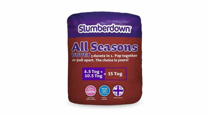 Geriausia antklodė visiems sezonams: „Slumberdown All Seasons 3-in-1“ 15 „Tog Combi“ antklodė