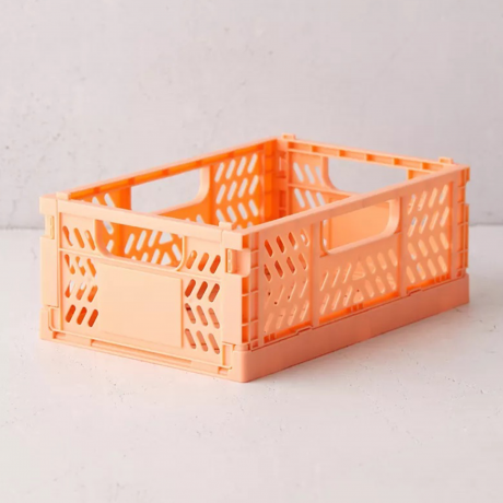 Persikų oranžinė plastikinė laikymo dėžė
