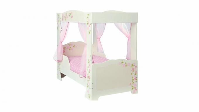 „HelloHome“ rožinė lova su plakatu kūdikiui