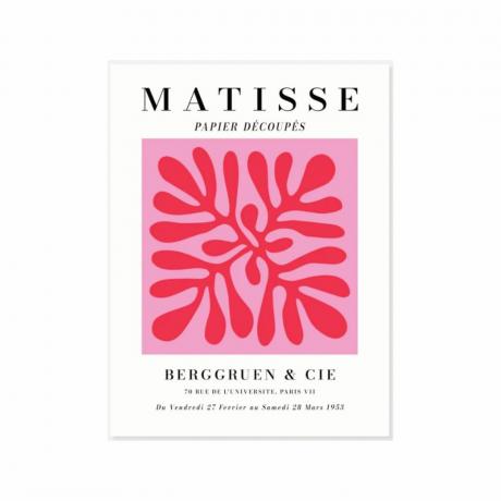 Raudonos ir rožinės spalvos Matisse sienų meno spaudinys