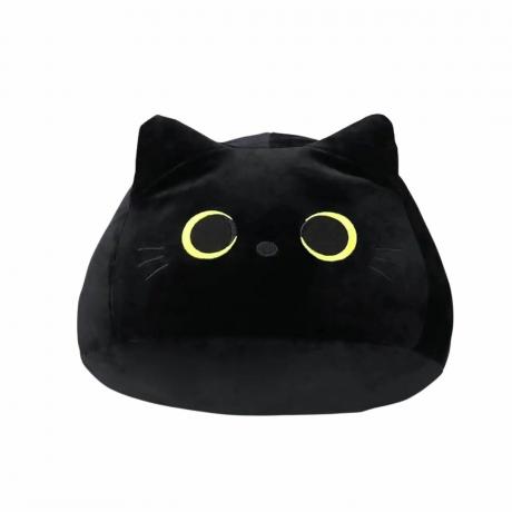 Plyšový polštář s černou kočkou