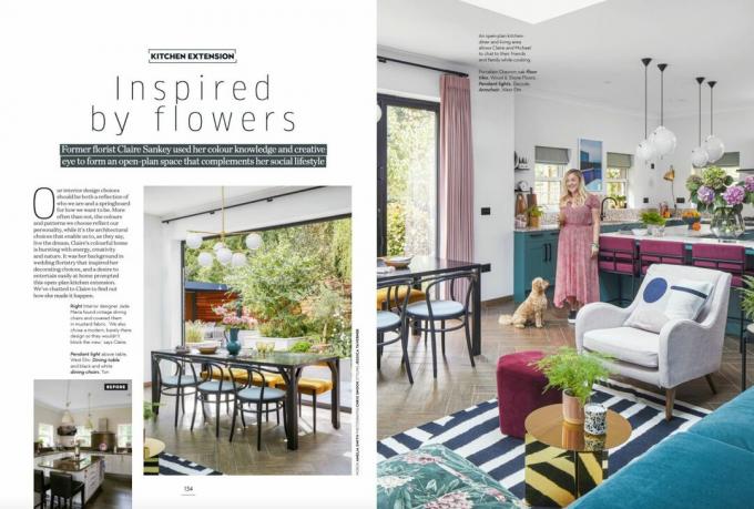 „Real Homes“ žurnalo spalio mėnesio numeris: rodomas spalvingoje virtuvėje