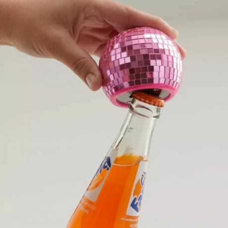 abridor de garrafas bola de discoteca rosa