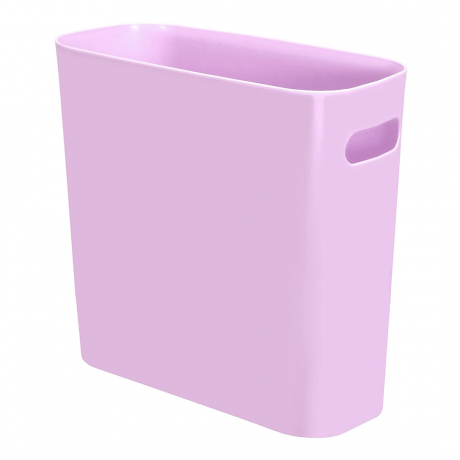Úzky obdĺžnikový odpadkový kôš v pastelovej fialovej farbe