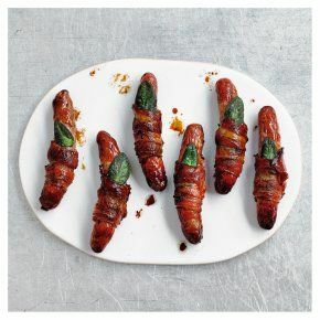 Waitrose pork chipolatas insvept i bacon