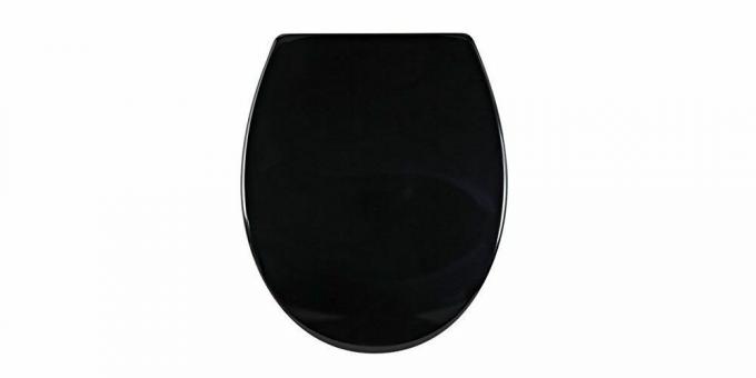 AQUALONA WC sedátka Soft Zavřít | Heavy Duty Duroplast s keramickým vzhledem | Uvolnění závěsu jedním tlačítkem pro rychlé čištění | Snadná instalace Nastavitelný 360 stupňů nahoře a dole | Černá