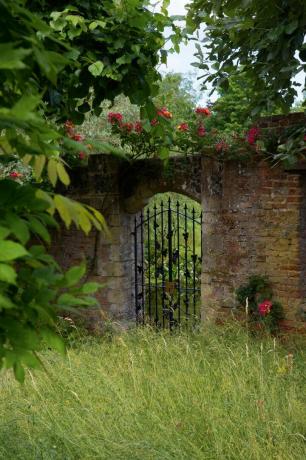 zahradní brána ve staré zdi