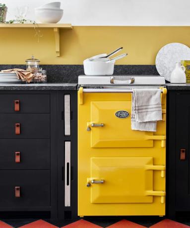 dzeltena aga retro virtuvē